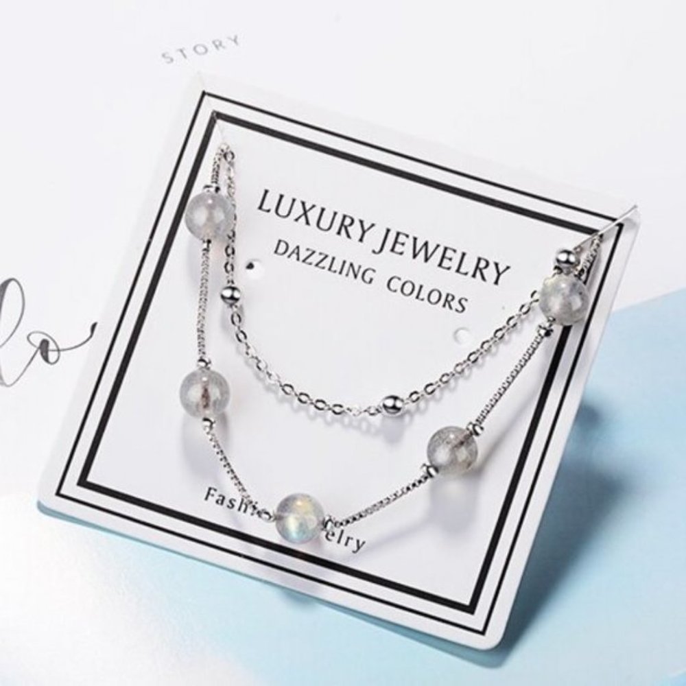 NEW Simple Silver Double Chain Bracelet - Picture 5 of 5